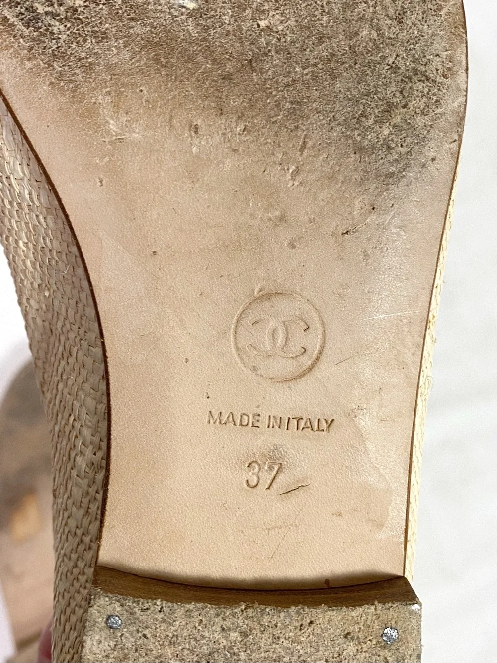 Chanel CC Cap Toe Ballet Flats Bow Raffia Gold - Picture 7 of 9
